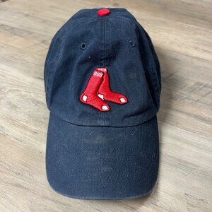 Boston Red Sox Navy 47 Brand Adjustable Baseball Cap With Embroidered Red Socks